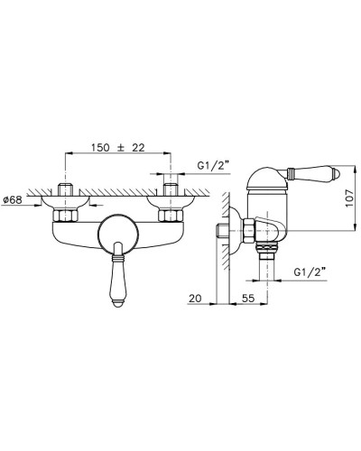 Смеситель для душа Nicolazzi El Capitan 3405CR75