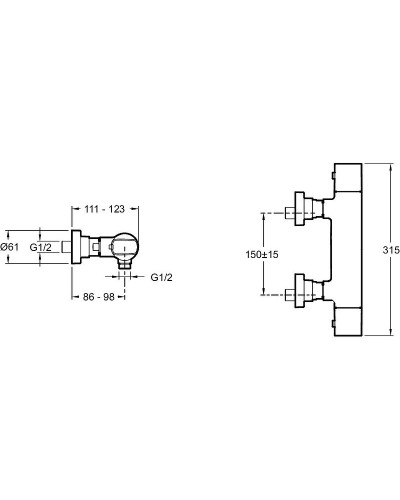 Смеситель для душа Jacob Delafon Aleo E72352-CP Хром