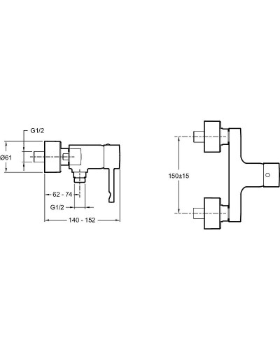 Смеситель для душа Jacob Delafon Cuff E45533-CP Хром