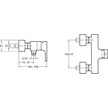 Смеситель для душа Jacob Delafon Strayt E45371-CP Хром