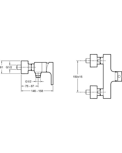 Смеситель для душа Jacob Delafon Strayt E45371-CP Хром