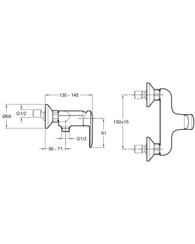 Смеситель для душа Jacob Delafon Kumin E99463-CP Хром