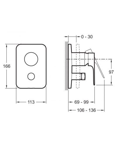 Смеситель для душа Jacob Delafon Aleo+ E98718-CP Хром