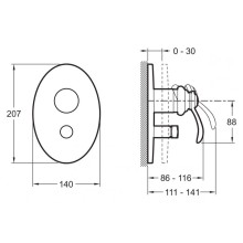 Смеситель для душа Jacob Delafon Fairfax E98722-CP Хром