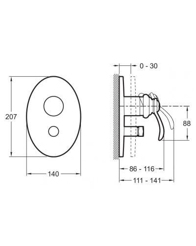 Смеситель для душа Jacob Delafon Fairfax E98722-CP Хром