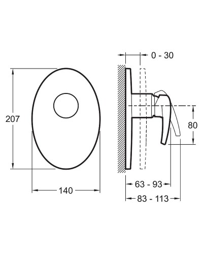 Смеситель для душа Jacob Delafon Panache E98704-CP Хром