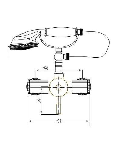Смеситель для душа Bronze de Luxe Windsor 10122 Бронза