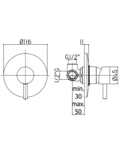 Смеситель для душа Paffoni Light LIG010NO