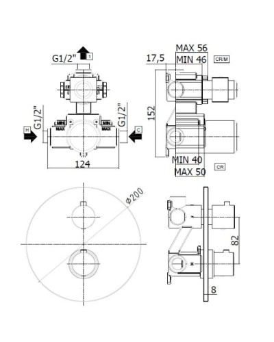 Термостат для душа Paffoni Light LIQ013ST