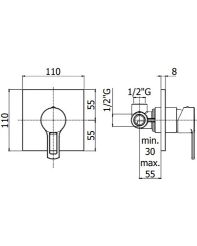 Смеситель для душа Paffoni Ringo RIN010CR/M