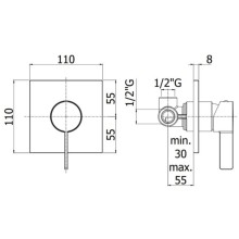 Смеситель для душа Paffoni Rock RO010CR/M