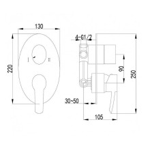 Смеситель для душа Lemark Atlantiss LM3227C Хром
