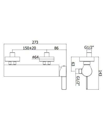 Смеситель для душа Paffoni Rock RO168CR