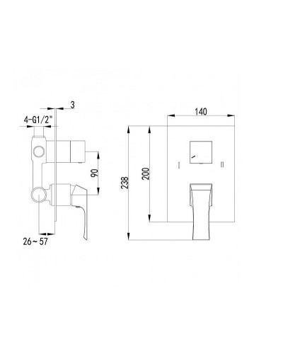 Смеситель для душа Lemark Unit LM4527C Хром
