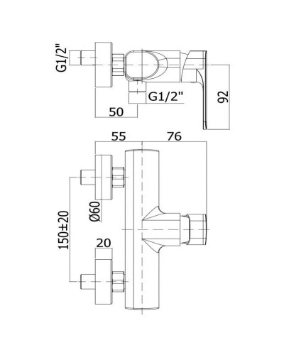 Смеситель для душа Paffoni Sly SY168CR