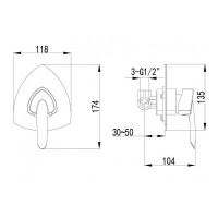 Смеситель для душа Lemark Mars LM3523C Хром