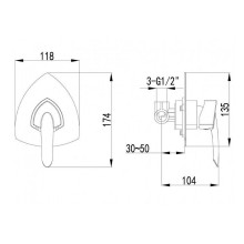 Смеситель для душа Lemark Mars LM3523C Хром
