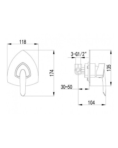 Смеситель для душа Lemark Mars LM3523C Хром