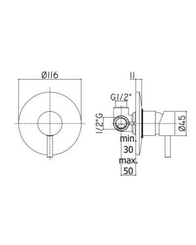 Смеситель для душа Paffoni Stick SK010CR