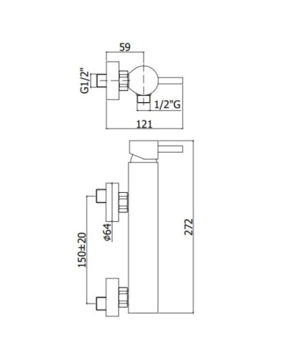 Смеситель для душа Paffoni Stick SK168CR