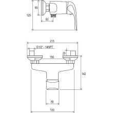 Смеситель для душа Ravak Rosa RS 032.00/150 X070012 Хром