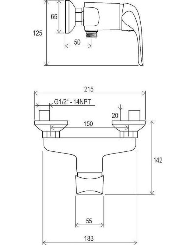Смеситель для душа Ravak Rosa RS 032.00/150 X070012 Хром