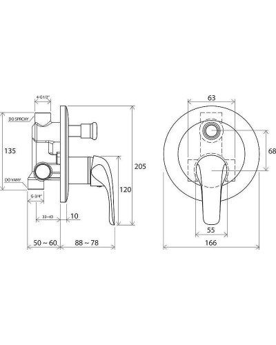 Смеситель для душа Ravak Rosa RS 061.00 X070014 Хром