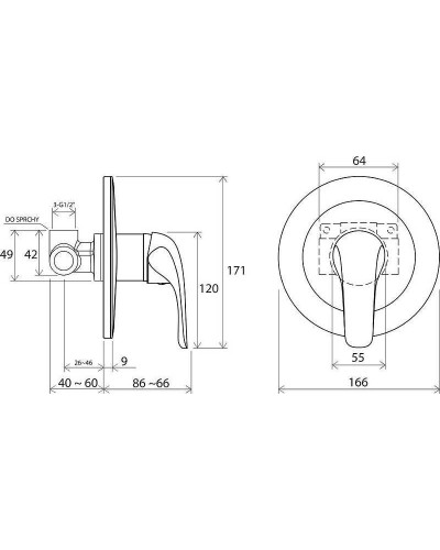 Смеситель для душа Ravak Rosa RS 062.01 X070015 Хром