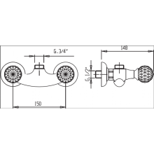 Смеситель для душа без шланга и ручного душа Cezares ATLANTIS-DS-02-Sw/M