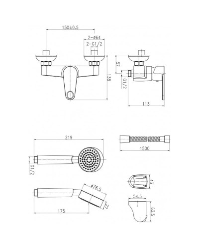 Смеситель для душа Cersanit Cari A63029