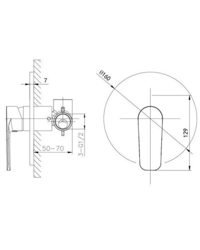 Смеситель для душа Caprigo Atlantic 51-050-crm