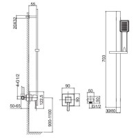 Смеситель для душа Caprigo Diamante 50-115-crm