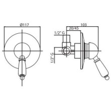 Смеситель для душа Caprigo Adria Uno 02-050-crm