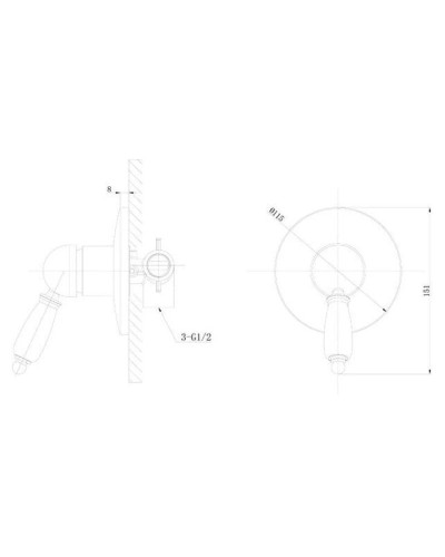 Смеситель для душа Caprigo Adria Uno 02-550-vot
