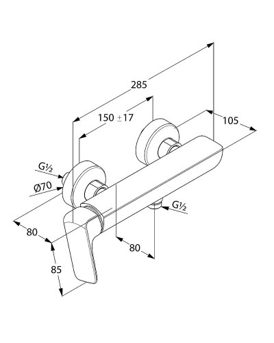 Смеситель для душа Kludi Ameo 416750575 Хром