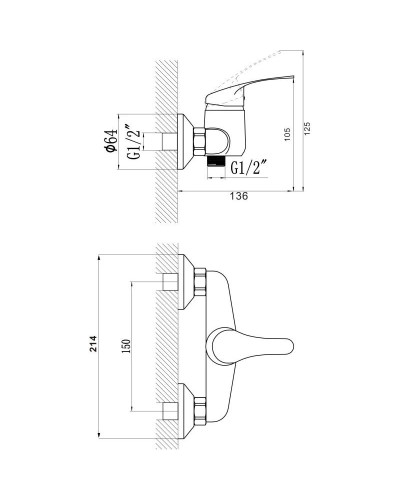 Смеситель для душа Savol S-T3001