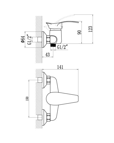 Смеситель для душа Savol S-T3006