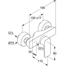 Смеситель для душа Kludi Pure&Style 408413975