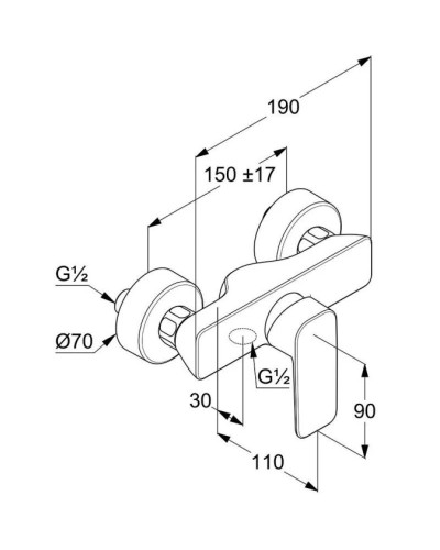 Смеситель для душа Kludi Pure&Style 408413975