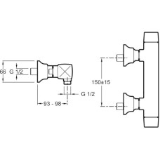 Термостат для душа Jacob Delafon Margaux E16218-9-CP
