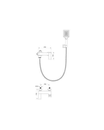 Смеситель для ванны с душем WONZON & WOGHAND, Хром (WW-88639009-CR)