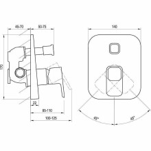 Смеситель для душа Ravak 10° TD 065.00 X070070 Хром