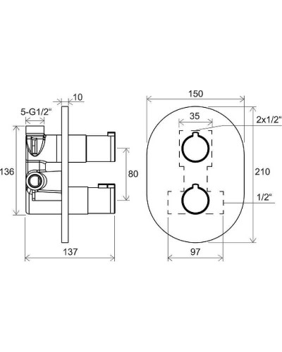 Смеситель для душа Ravak Chrome CR 063.00 X070094 с термостатом Хром