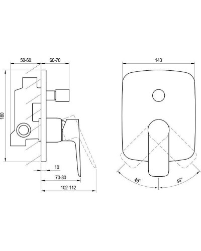 Смеситель для душа Ravak Classic CL 061.00 X070086 Хром