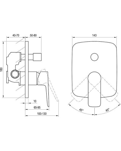 Смеситель для душа Ravak Classic CL 065.00 X070088 Хром