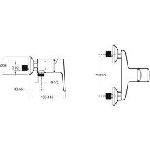 Смеситель для душа Jacob Delafon Oscar E29843-CP Хром