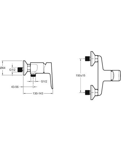 Смеситель для душа Jacob Delafon Oscar E29843-CP Хром