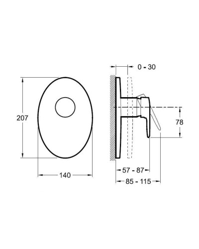 Смеситель для душа Jacob Delafon Kandel E98703-CP Хром