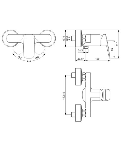 Смеситель для душа Ideal Standard Ceraplan BD250XG