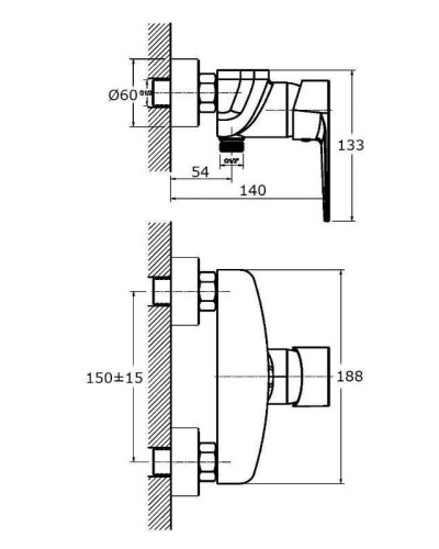 Смеситель для душа Orange Flipo M23-200cr Хром